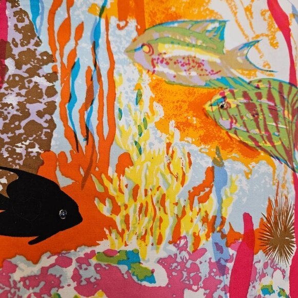 TRINA Turk Tropical Print White A-Line Cotton Skirt Side Zip Size 0 - Picture 2 of 11